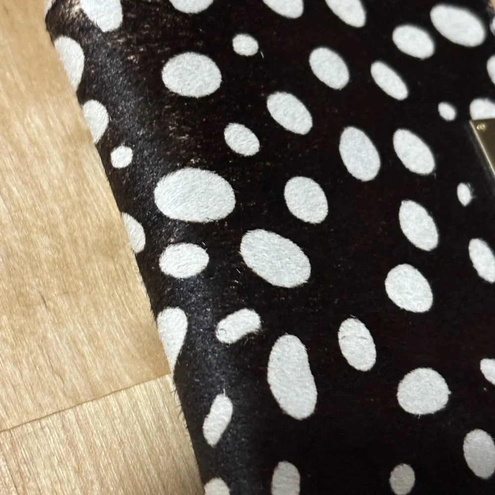 Henri Bendel  animal Print Leather Cowhide Wallet. Carlyle mini haircalf